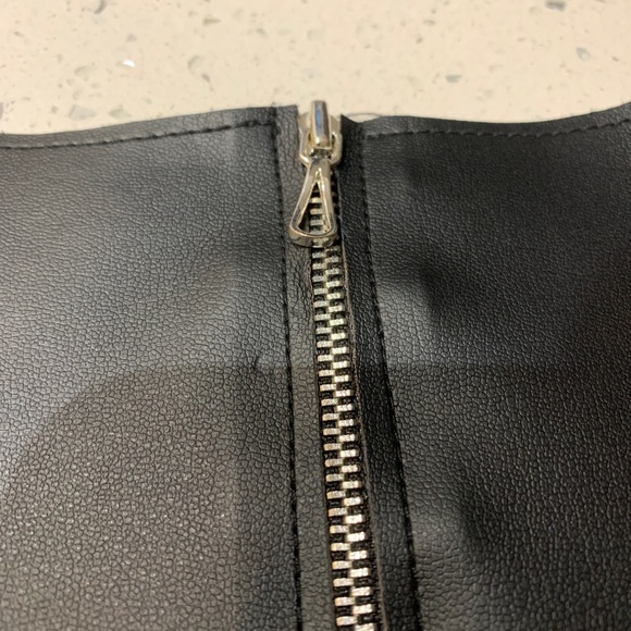 Josie Natori Black Faux Leather Dress (size 10) - Picture 6 of 10